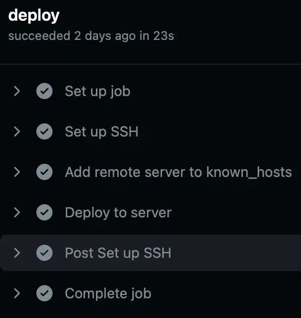 GitHub Action Deploy Log